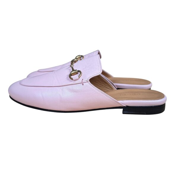 Gucci Princetown Horsebit Loafer Mule Blush Pink Leather Slip-On Flat EU 36.5 - Picture 5 of 12